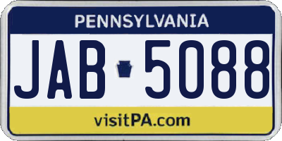 PA license plate JAB5088