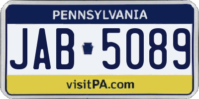 PA license plate JAB5089