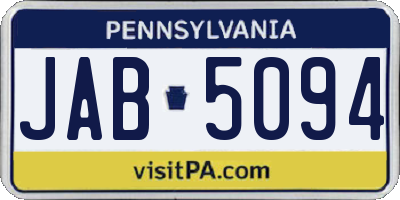 PA license plate JAB5094