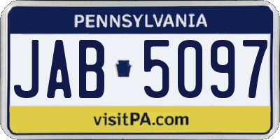 PA license plate JAB5097