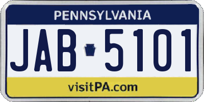 PA license plate JAB5101