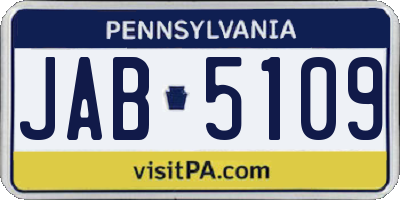 PA license plate JAB5109