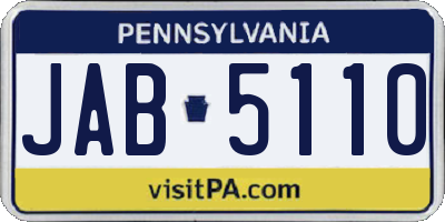 PA license plate JAB5110