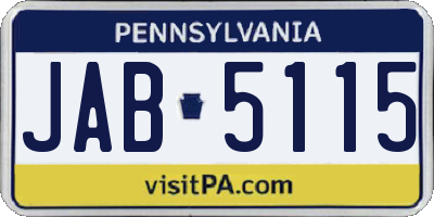 PA license plate JAB5115