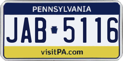 PA license plate JAB5116