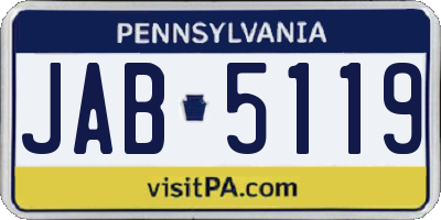 PA license plate JAB5119