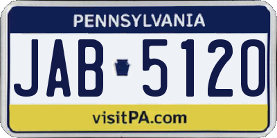 PA license plate JAB5120