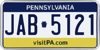 PA license plate JAB5121