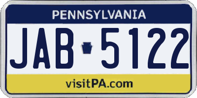 PA license plate JAB5122