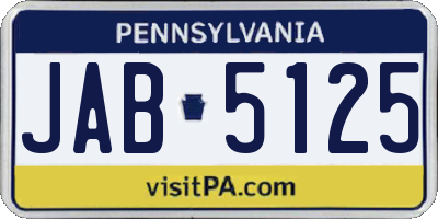 PA license plate JAB5125