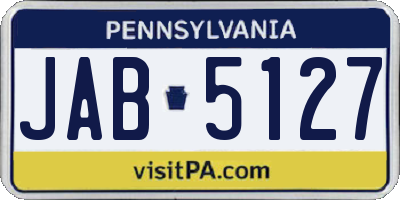 PA license plate JAB5127