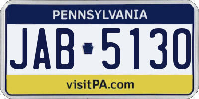 PA license plate JAB5130