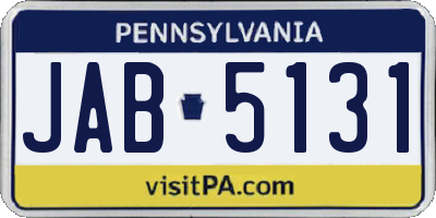 PA license plate JAB5131