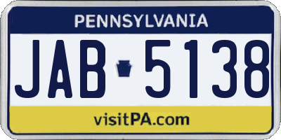PA license plate JAB5138