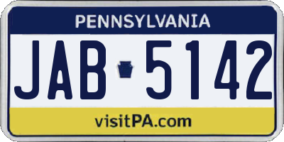 PA license plate JAB5142