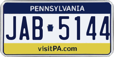 PA license plate JAB5144