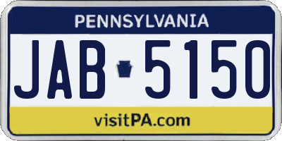 PA license plate JAB5150