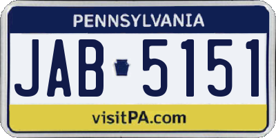 PA license plate JAB5151