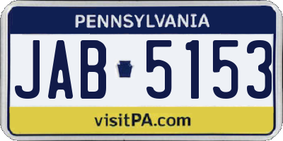 PA license plate JAB5153