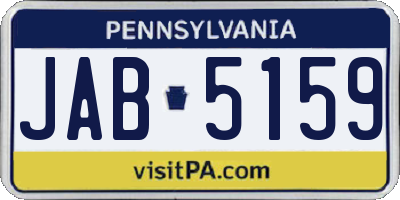 PA license plate JAB5159