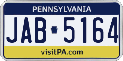 PA license plate JAB5164