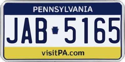 PA license plate JAB5165