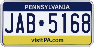 PA license plate JAB5168