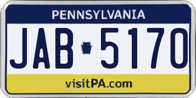 PA license plate JAB5170