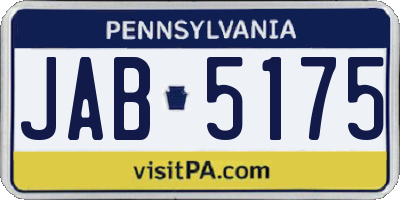 PA license plate JAB5175