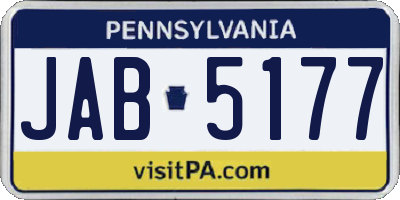 PA license plate JAB5177