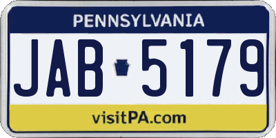 PA license plate JAB5179