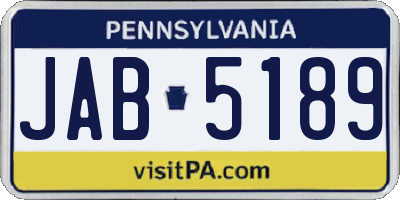 PA license plate JAB5189