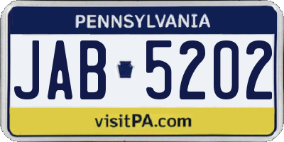 PA license plate JAB5202