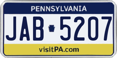 PA license plate JAB5207