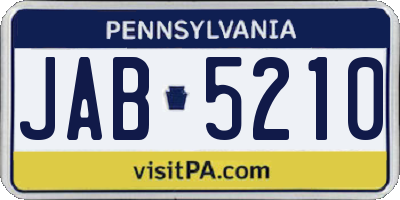 PA license plate JAB5210