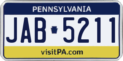 PA license plate JAB5211