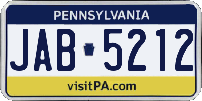 PA license plate JAB5212