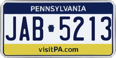 PA license plate JAB5213