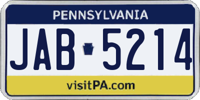 PA license plate JAB5214