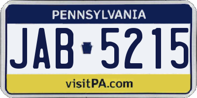 PA license plate JAB5215