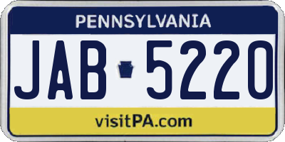 PA license plate JAB5220