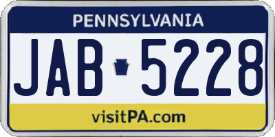 PA license plate JAB5228