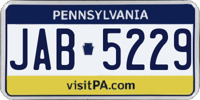 PA license plate JAB5229