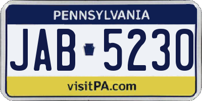 PA license plate JAB5230