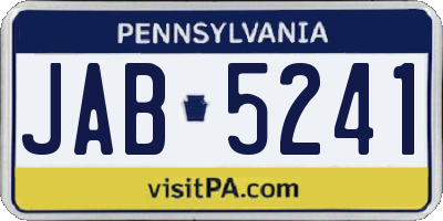 PA license plate JAB5241