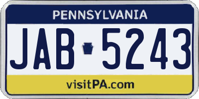 PA license plate JAB5243