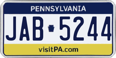 PA license plate JAB5244