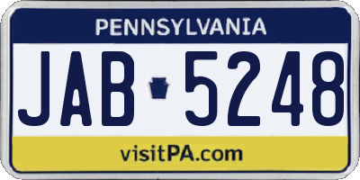 PA license plate JAB5248