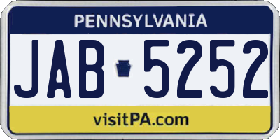 PA license plate JAB5252