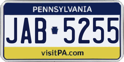 PA license plate JAB5255